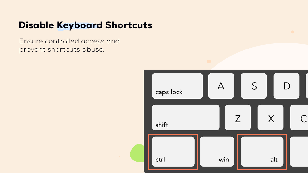 Ensure controlled access and prevent shortcuts abuse.