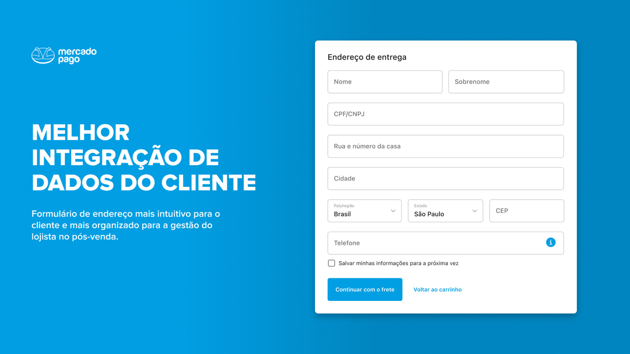 Formulário de endereço mais intuitivo para o cliente