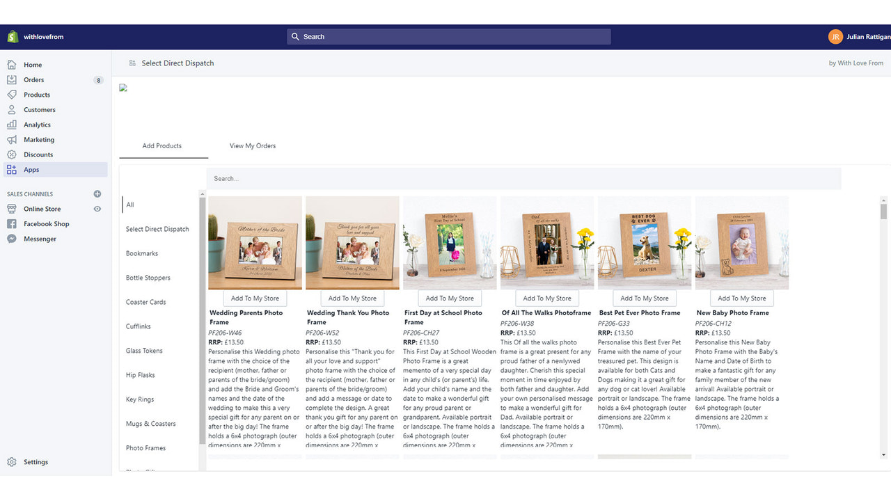 Browse which products and add to your store