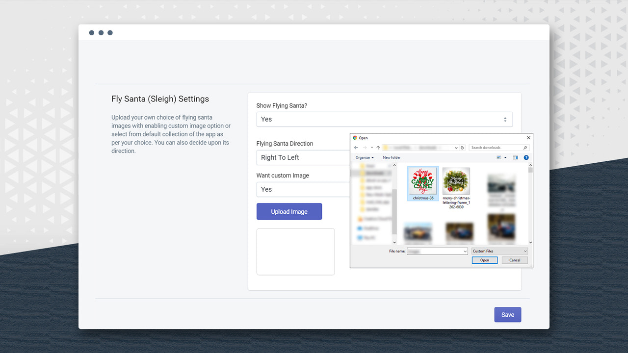 Flying Santa Settings