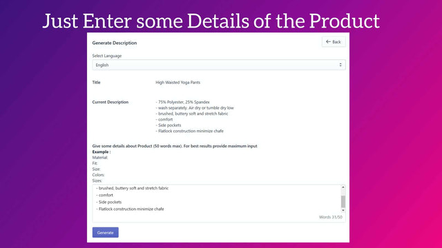 AiGen Product Descriptions