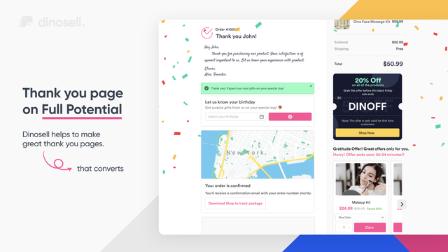 Dinosell: Post Purchase Upsell