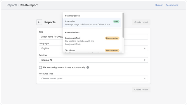 Content Assistant—Grammar
