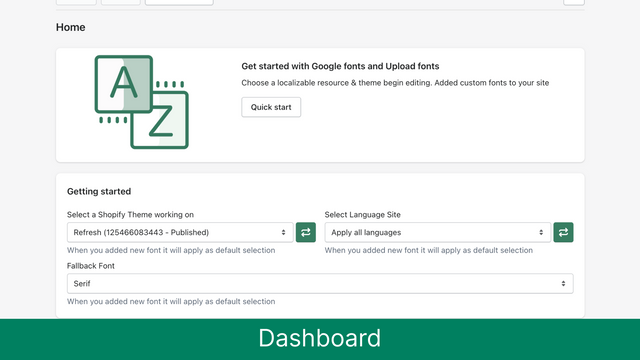 AZ: Google Font & Custom Fonts