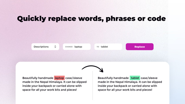 Replaceit ‑ Bulk edit products
