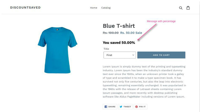 Discount Saved Message ‑ SBT