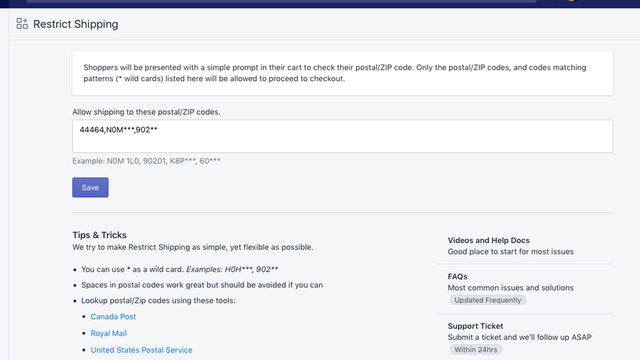 Easy Shipping Restrictions