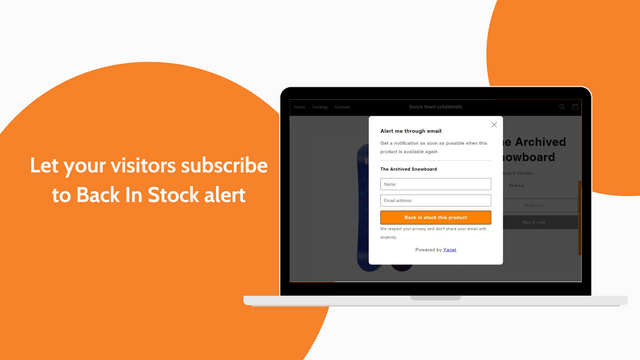 Yanet: Back in stock alerts