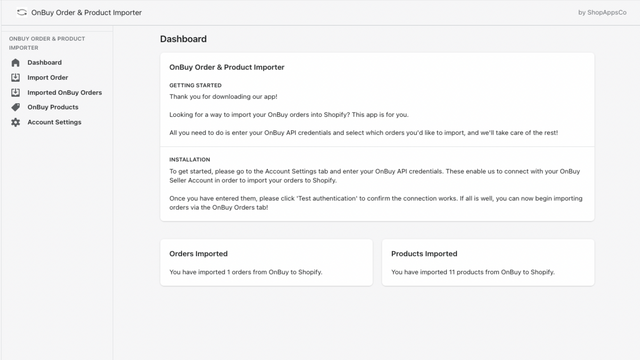 OnBuy Order & Product Importer