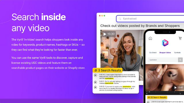 Vyrill In‑Video Search