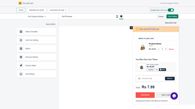 My mini cartโCart Drawer