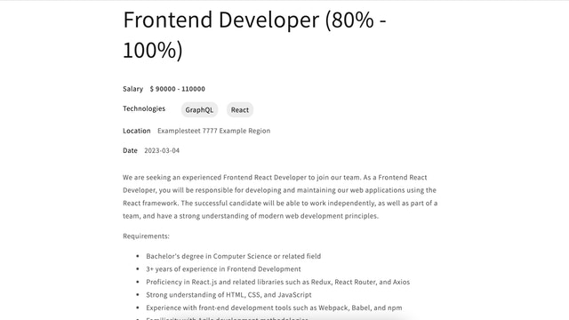 Job Stream: Job Posting