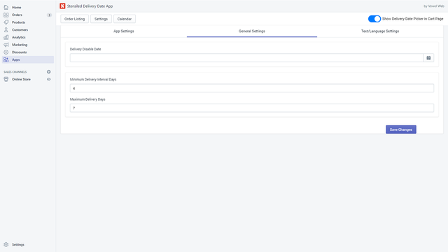 Stensiled Delivery Date App