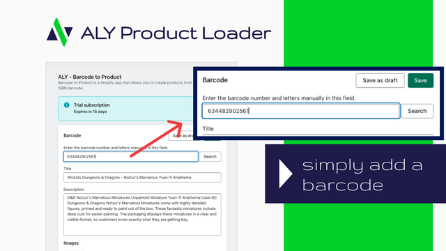 ALY Barcode to Product Loader