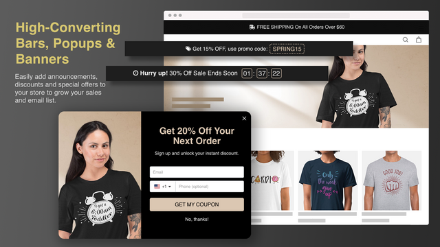 Attrac: Bars, Popups, & Upsell