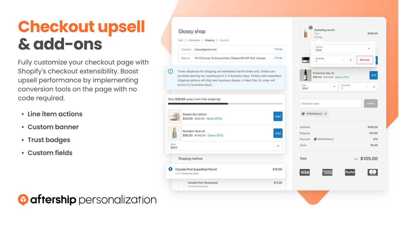 Smart checkout upsells