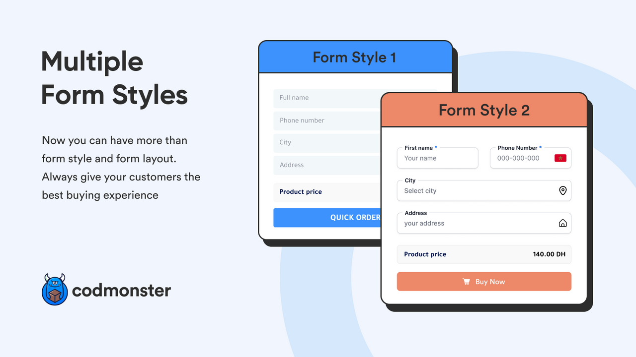 Compare Our Two Styles of COD Forms for Your Store!