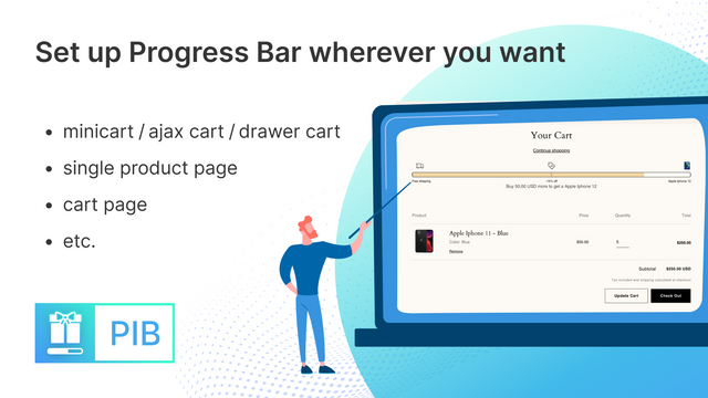 Progress Bar: BOGO & free gift