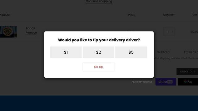 TipGenius Tip & Donation Popup