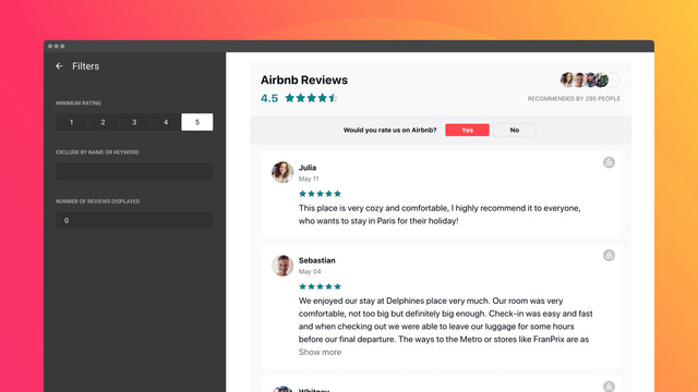 Airbnb Reviews by Elfsight