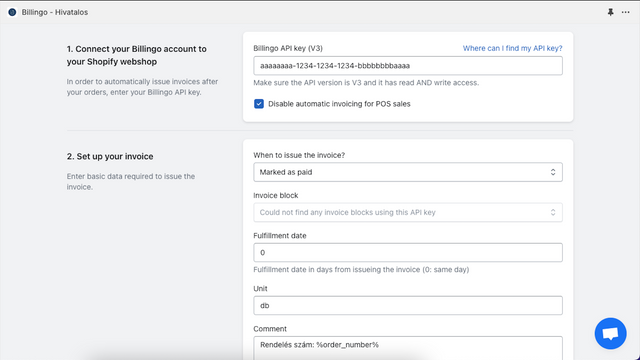 Billingo ‑ Hivatalos