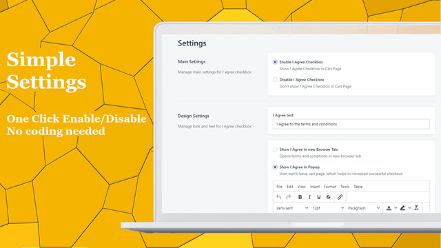 I Agree ‑ Terms and Conditions