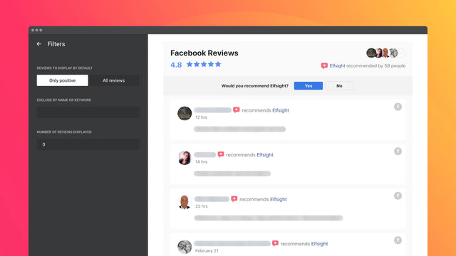 Facebook Reviews by Elfsight