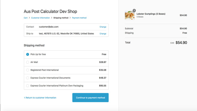 Australia Post Calculator