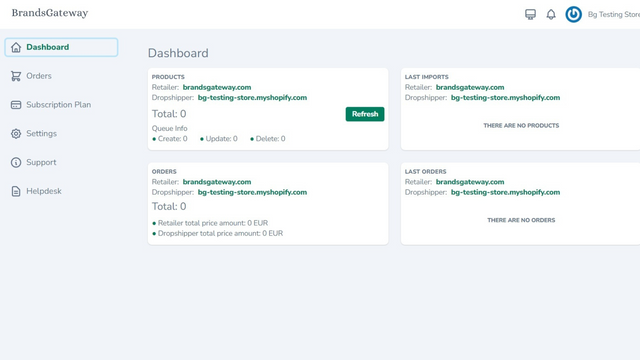 BrandsGateway App Dashboard