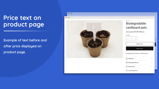 Addify Custom Price Text