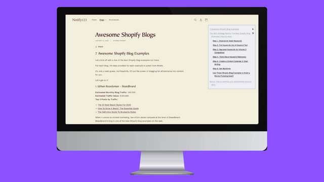 Easy Table Of Contents