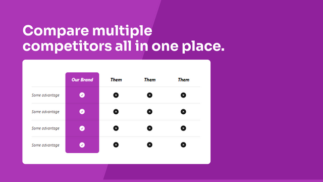 Pretty Comparison Tables