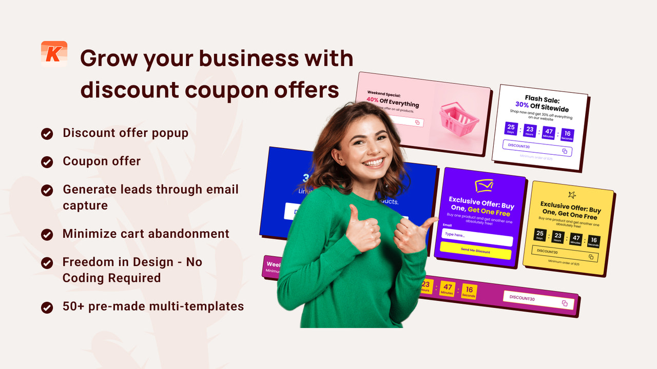K: Coupon Pop+Discount Pop Up