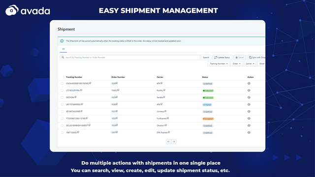 AVASHIP: Order Tracking