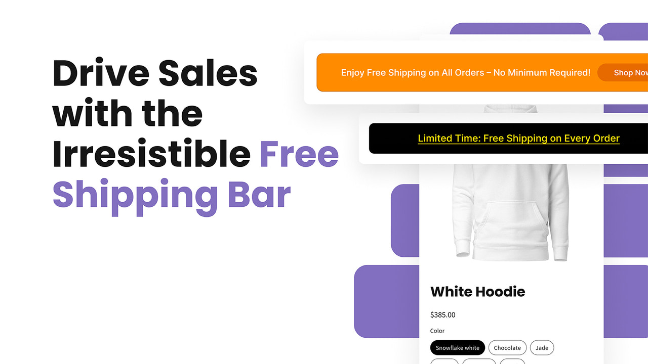 Free Shipping Bar to show the cost of shipping