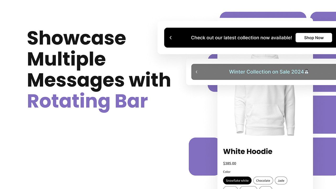 Rotating Bar will allow to show multiple announcement bars