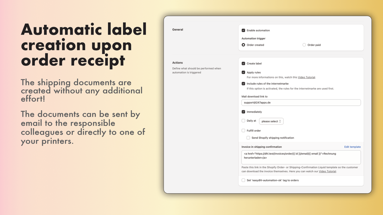Simplify the shipping with rule based label creation
