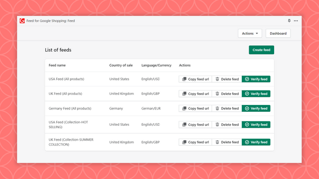 Casa Google Shopping Feed