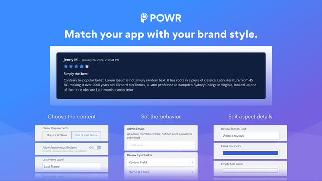 POWR: Product Reviews Ratings