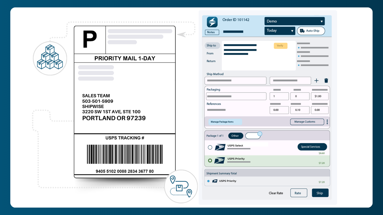 Generate shipping labels in minimal clicks