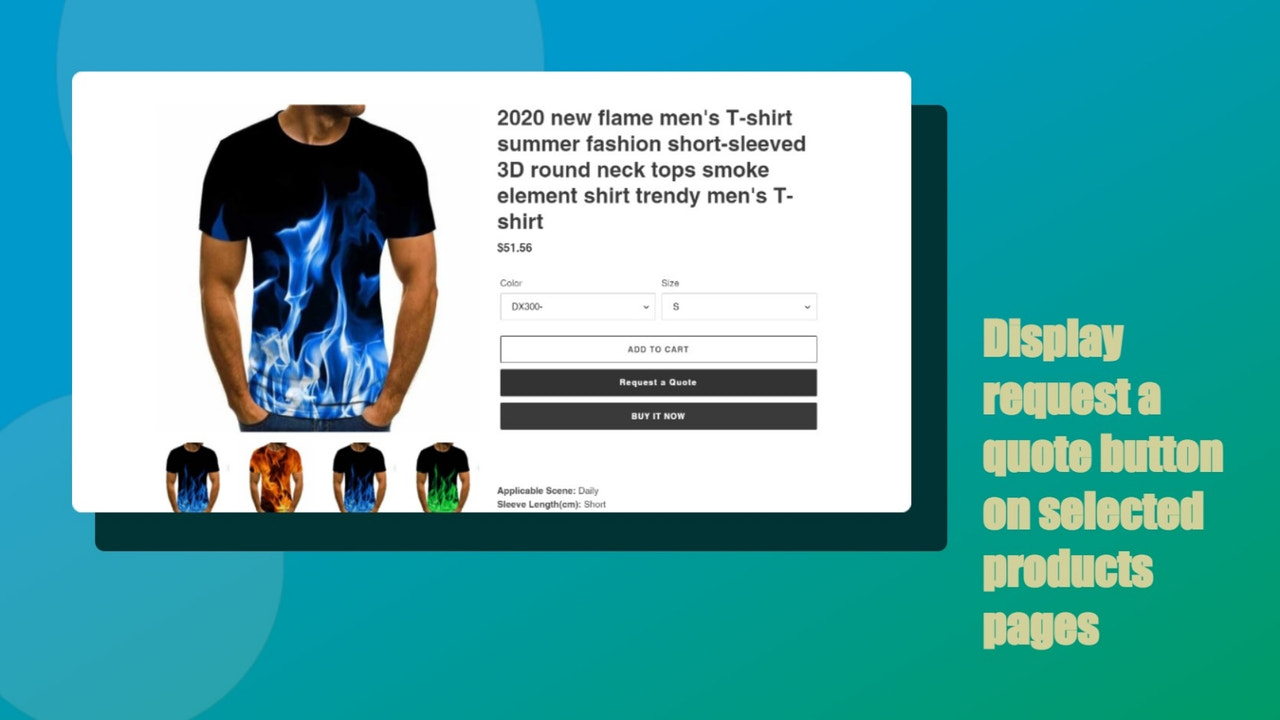 Display request a quote button on selected products pages