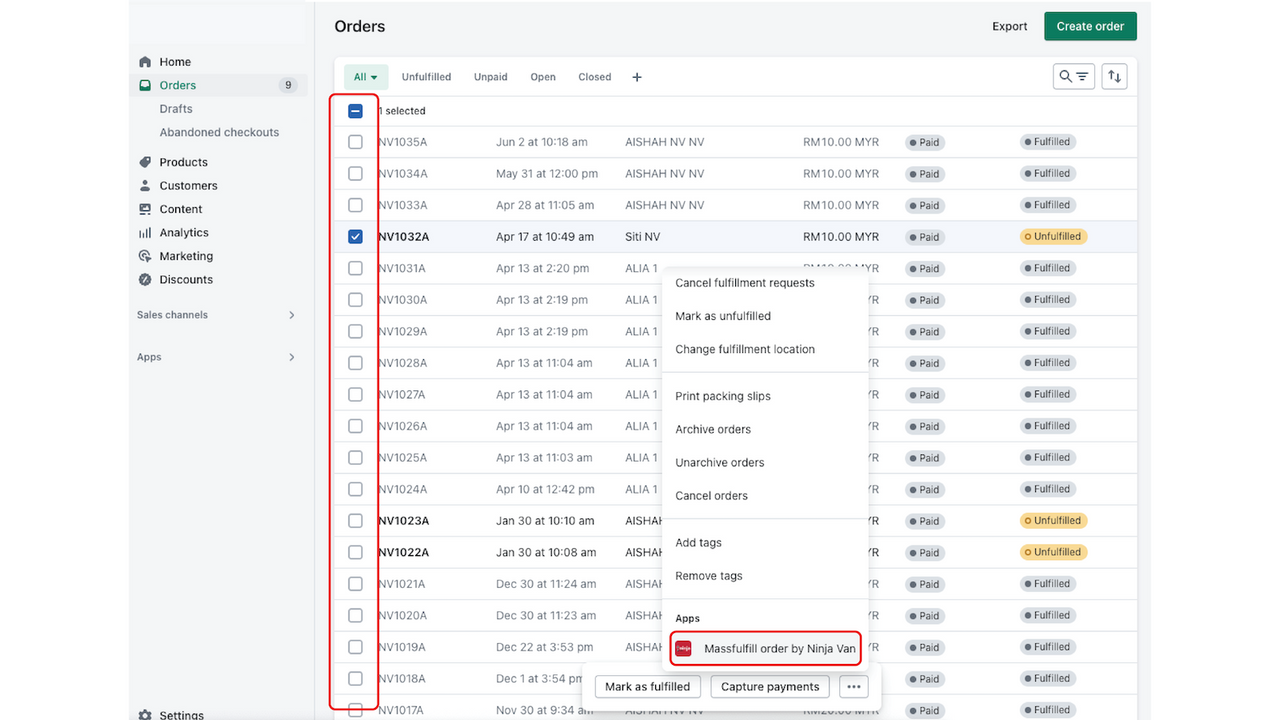 Seamless Order Creation