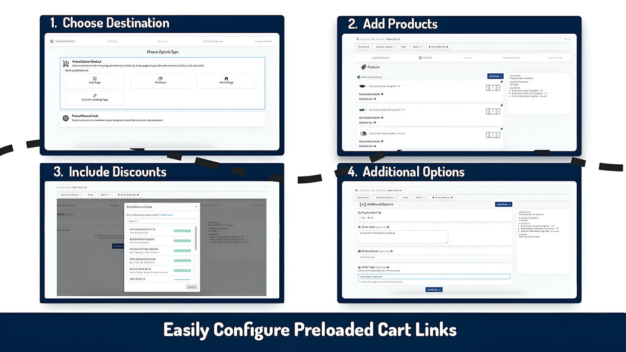 build direct to checkout and preloaded cart links with ziplinks