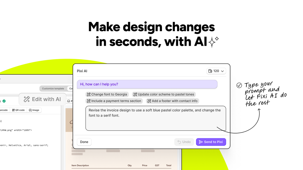 AI with Claude and ChatGPT to edit invoice template code