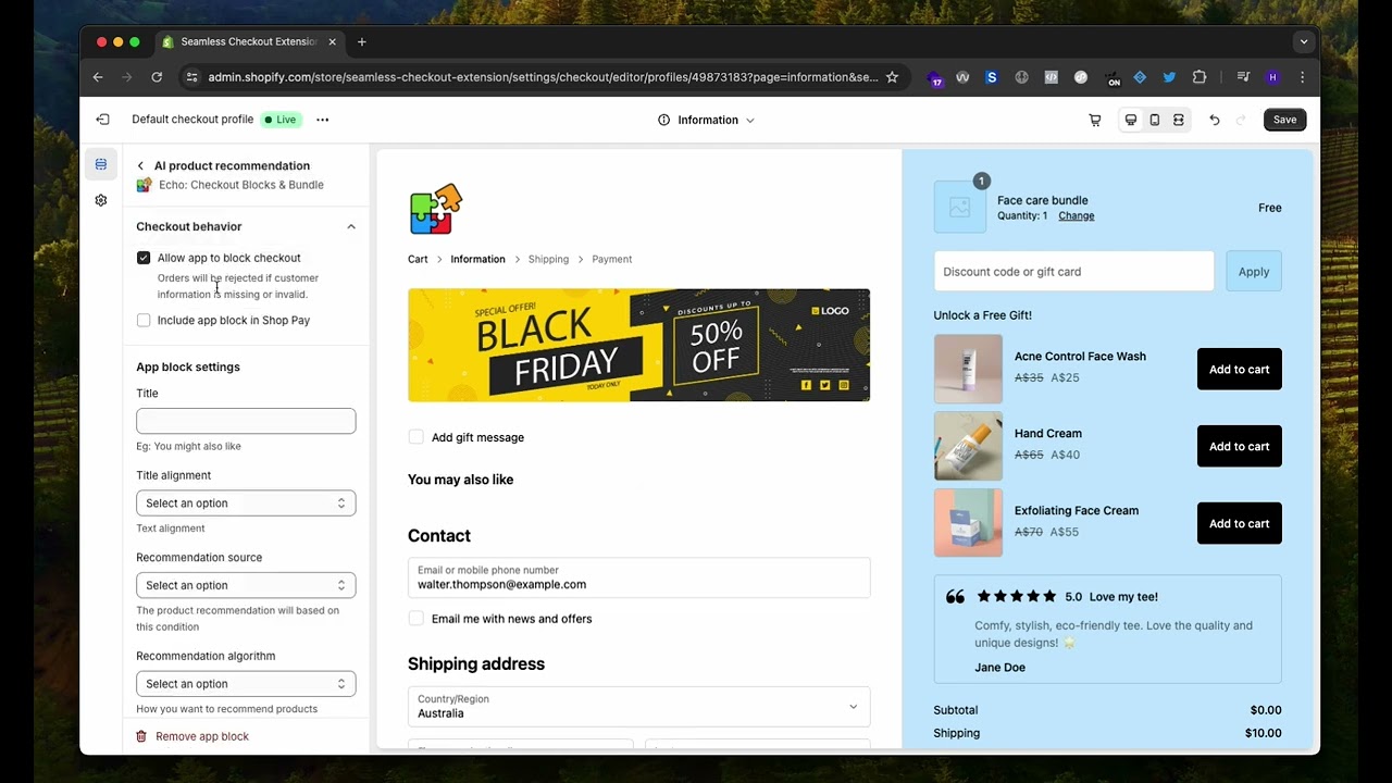 Echo: Checkout Widget & Bundle