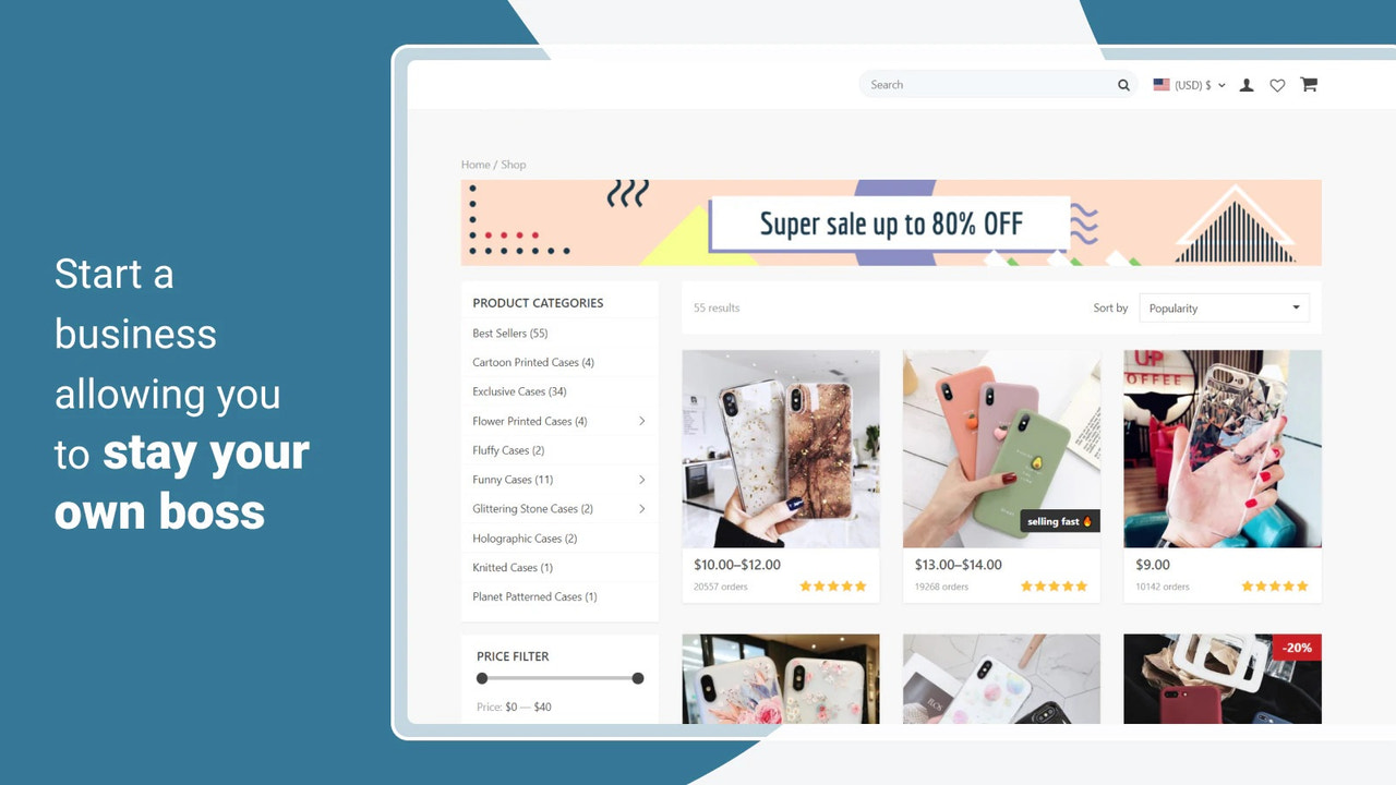 Start a business allowing you to stay your own boss