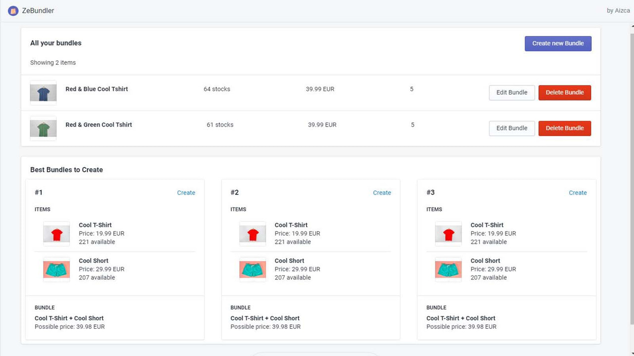 Home page of the app.