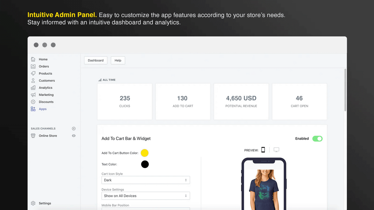 Intuitive Admin Panel