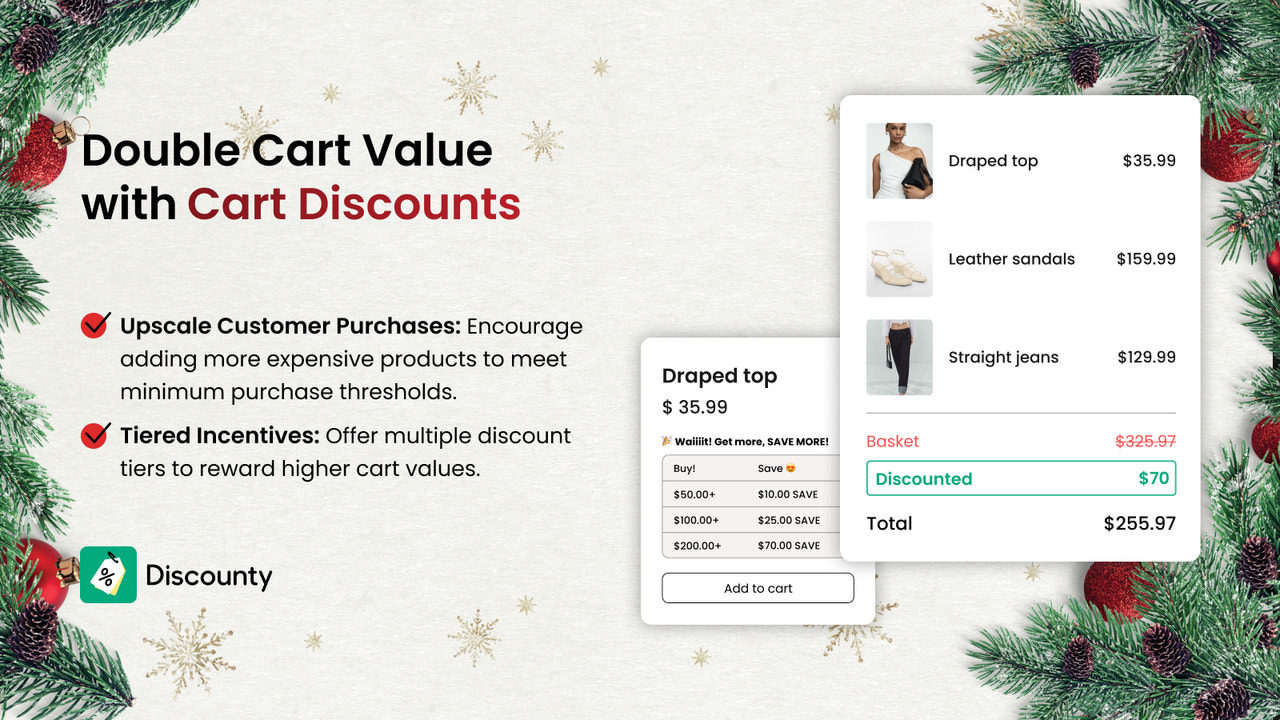 Shopify pop up Discount App for creating cart discounts on store