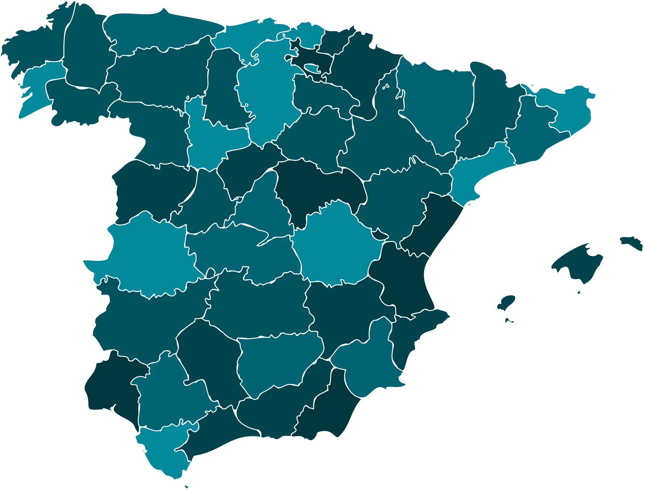 Mapa de distribuidoras en España